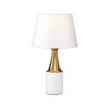 Lámpara de mesa base de cerámica blanca 12 x 21 in