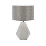 Lámpara de mesa base de cerámica gris 22 in