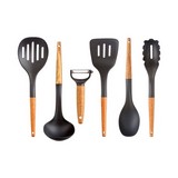 Utensilios de cocina con mango de madera 6 pzas