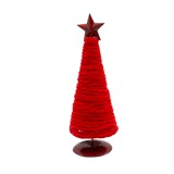 Adorno navideño 7x7x20cm arbol rojo/blanco surtido