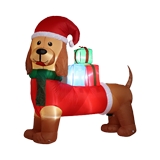 Inflable navideño led de perro