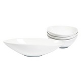 Bowl de porcelana 11.25x6.25x2.70pulg ovalado 4 piezas