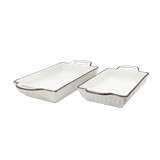 Utensilios de cocina porcelana blanco 2 pzas