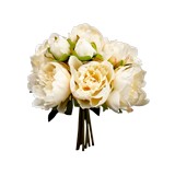 Flor artificial ramo de peonia crema 9 in