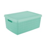 Canasta organizadora 13.5 l con tapa menta