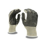 Guantes de algodón/polyester puntos de pvc natural