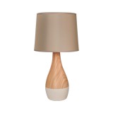 Lámpara de mesa blanco y madera 1l e27