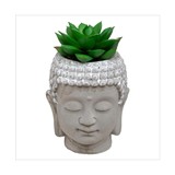 Planta artificial con maceta de buda 9x12.5cm blanco