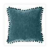 Cojin decorativo pompones 40x40cm azul