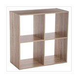 Mueble organizador madera 4 espacios 67.6x37cm café