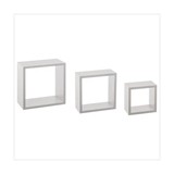 Estante decorativo para pared cuadrado blanco 3 pzas