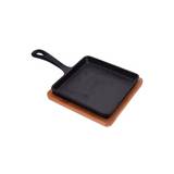 Plato de hierro fundido para servir con base