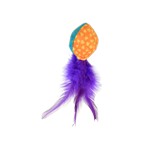 Juguete para gato globo con plumas 16 cm