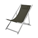 Silla playera plegable de aluminio negro