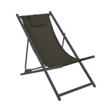 Silla playera plegable de aluminio soporte negro