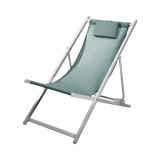 Silla playera plegable de aluminio celeste