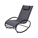 Silla tipo mecedora para jardín 1.14 m negro