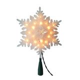 Punta de árbol copo de nieve con luz 9.25 in