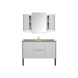 Mueble con lavamanos y espejo led para baño 120 x 50 cm