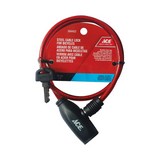 Cable de seguridad para bicicleta 2 pies con llave rojo