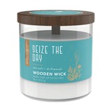 Candela con portavela de vidrio 16oz seize the day