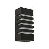 Lámpara pared moderna exterior negro rectangular 1l e27 40w