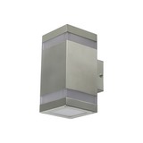Lámpara de pared exterior rectangular gris 2gu10 18w ip44