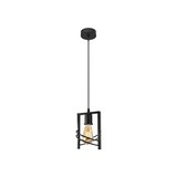 Lampara colgante 1 luz e27 25w 15x15x75cm negra