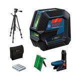 Nivel láser verde 2 líneas 15 m + plomada + soporte magnético + trípode