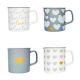 Taza de ceramica 410ml corazones surtido