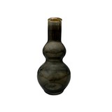 Florero de vidrio decorativo 10x20cm gris