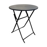 Mesa plástica plegable circular 60x72 cm negro