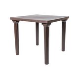 Mesa plástica cuadrada ibiza color café