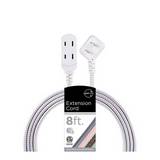 Extension electrica 8ft 3 tomas blanco