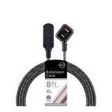 Extension electrica 8ft 3 tomas negro