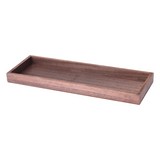 Bandeja decorativa de madera rectangular 14x40cm café
