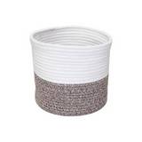 Cesta decorativa fibra natural pequeño gris/blanco