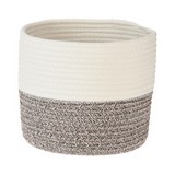 Cesta decorativa fibra natural grande gris/blanco