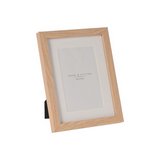 Portaretrato de madera/vidrio 17x22cm beige