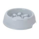 Plato para mascota plastico 23x17cm blanco huella
