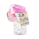 Botella plastica para niña 15oz rosa unicornio manna