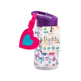 Botella plastica para niña 15oz morado corazon manna