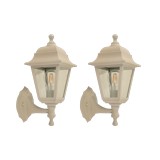 Farol para exterior a la pared blanco 2pzas e27