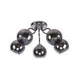 Lampara de techo cromada negra 5l e27
