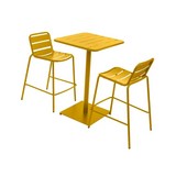 Mueble bar metalico 65x100cm amarillo hesperide 3 pzas