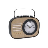 Reloj de mesa de madera estilo radio vintage 16x23cm