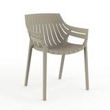 Silla plastica moderna spritz con brazos 58x81cm ecru