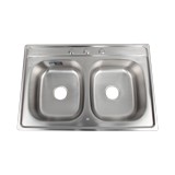 Fregadero de acero inoxidable 2 pocetas 33x22 pulg (83.82 cm x 55.88 cm)