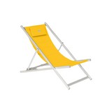 Silla playera plegable de aluminio mostaza