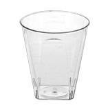 Vaso de plastico base cuadrada 2oz transparente 20 pzas